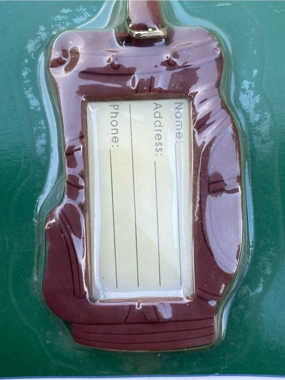 Vintage Brown Golf Bag Luggage Tag